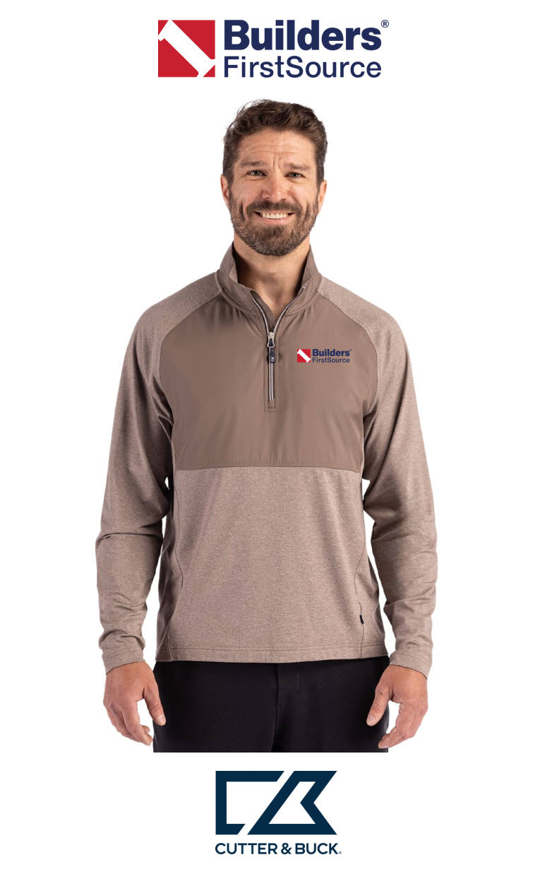 Cutter & Buck Adapt Recycled Soft Knit Stretch Mens Hybrid Quarter Zip Pullover