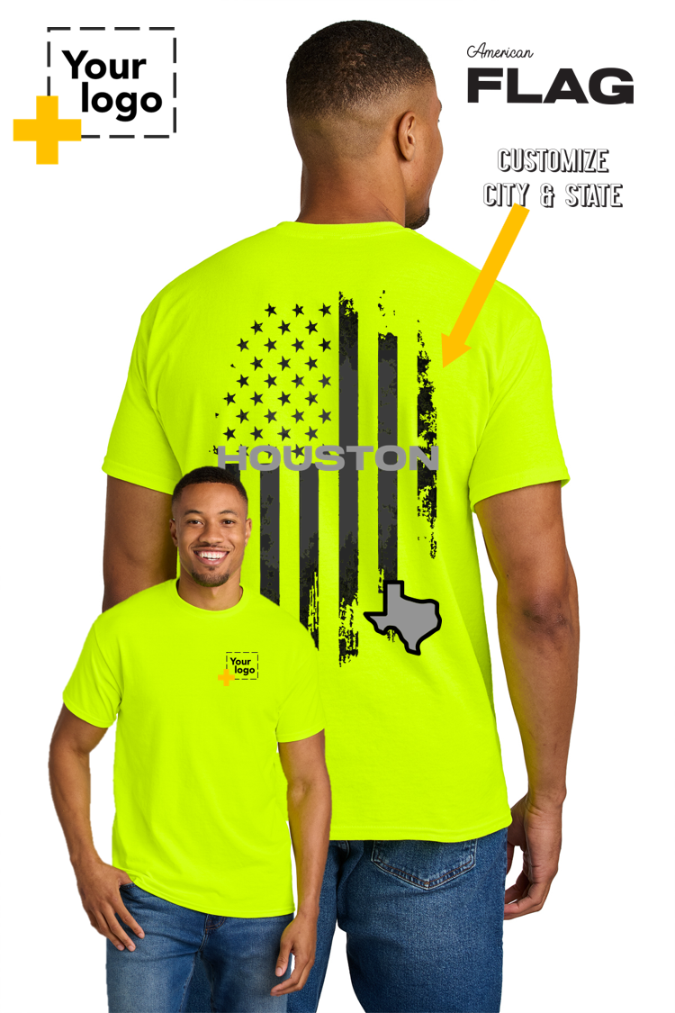 Custom Gildan® DryBlend® 50 Cotton/50 Poly T-Shirt - FLAG