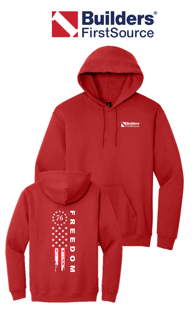 America 250 Port & Co™ Core Fleece Pullover Hooded Sweatshirt - Freedom Tattered Banner