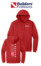 America 250 Port & Co™ Core Fleece Pullover Hooded Sweatshirt - Freedom Tattered Banner