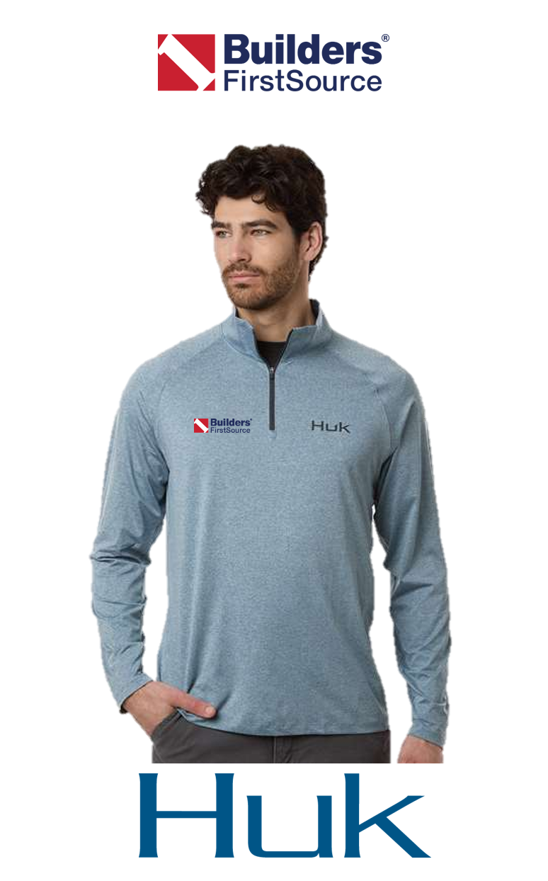 HUK - Men's Airweight Heather Quarter-Zip Pullover
