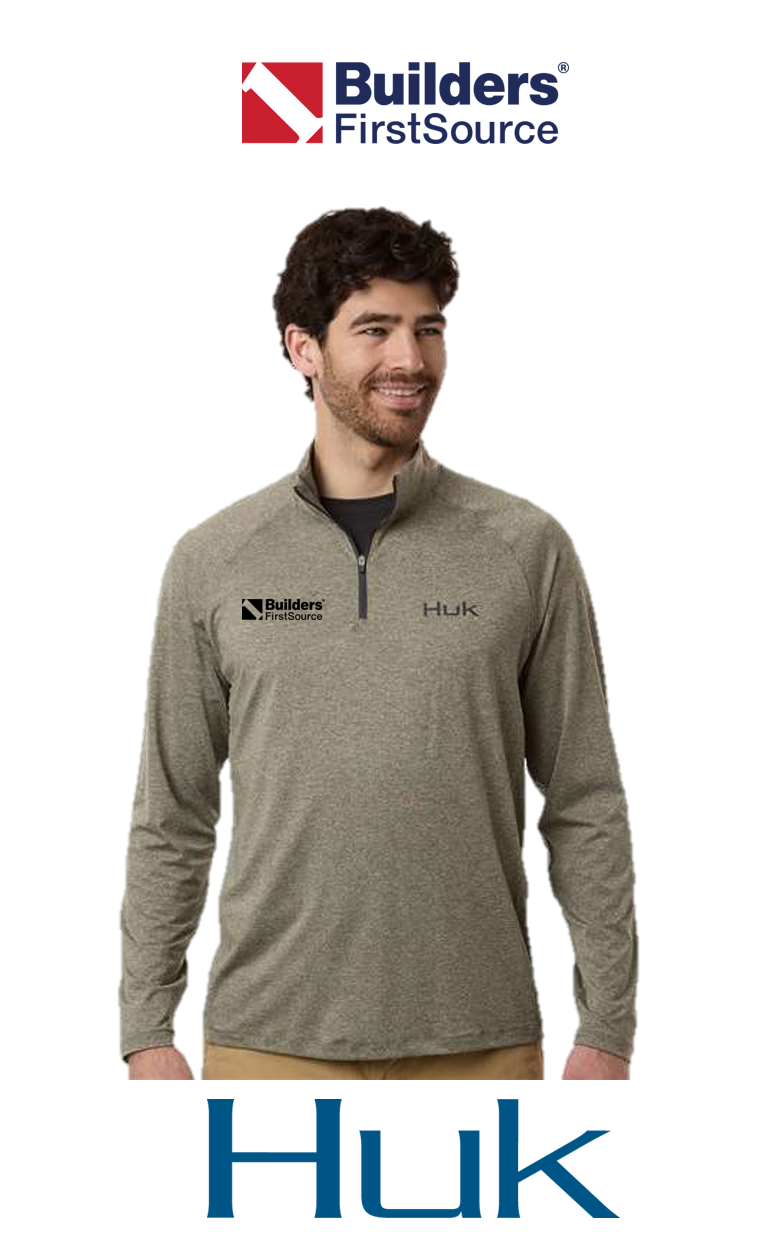 HUK - Men's Airweight Heather Quarter-Zip Pullover