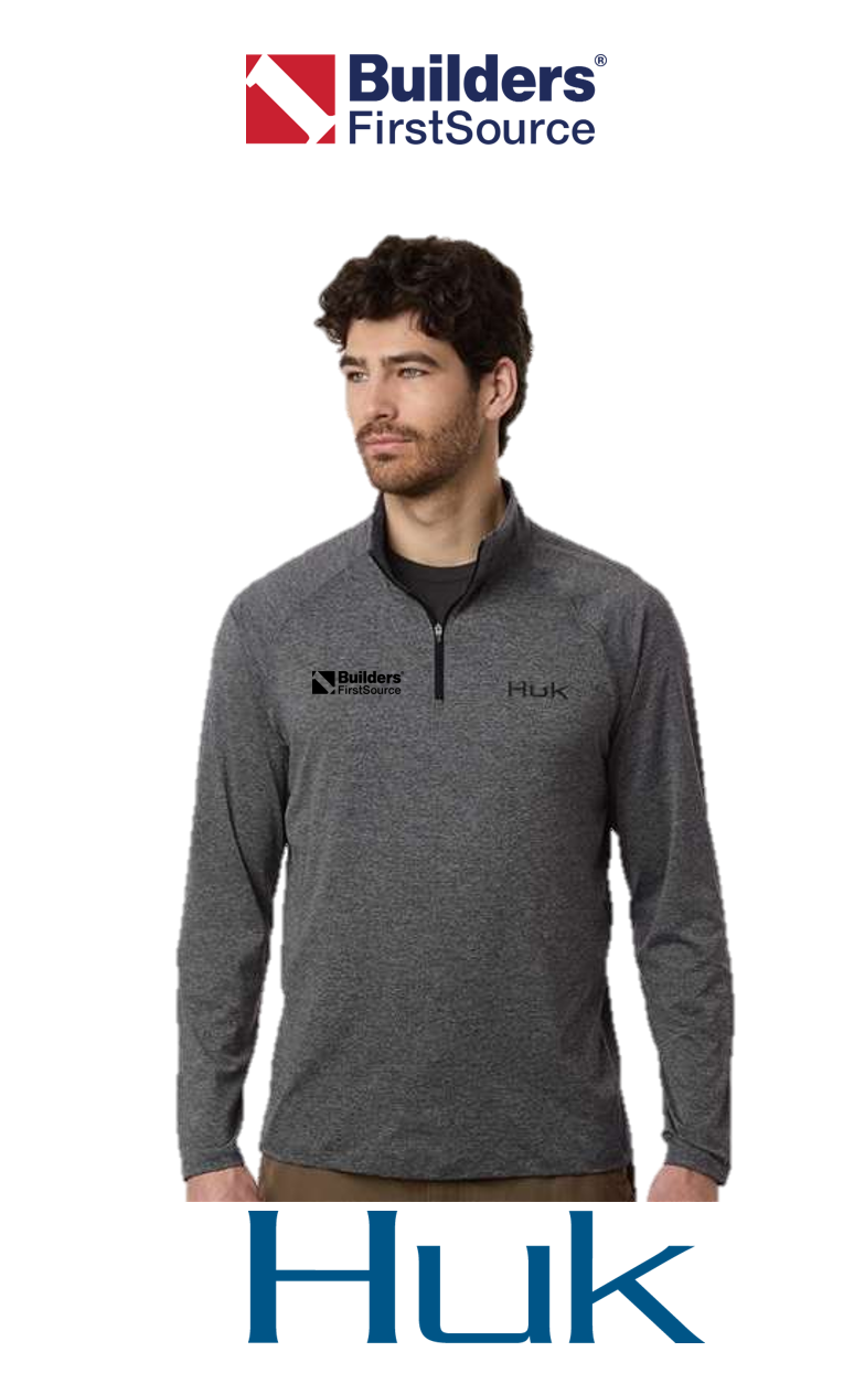 HUK - Men's Airweight Heather Quarter-Zip Pullover