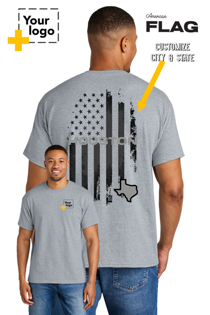 Custom Gildan® DryBlend® 50 Cotton/50 Poly T-Shirt - FLAG
