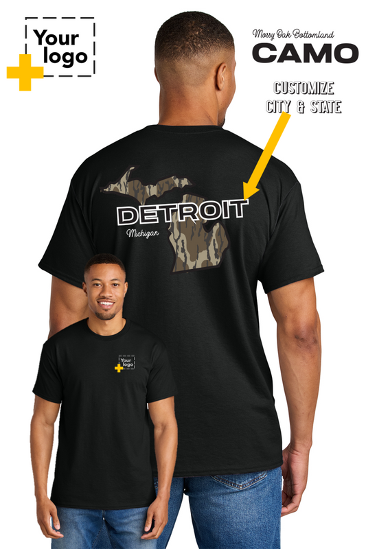 Custom Gildan® DryBlend® 50 Cotton/50 Poly T-Shirt - Bottomland Camo