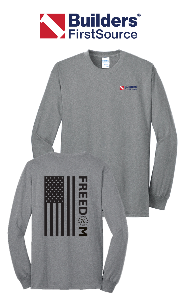 America 250 Port & Co™ Long Sleeve Core Blend Tee - Freedom FULL FLAG