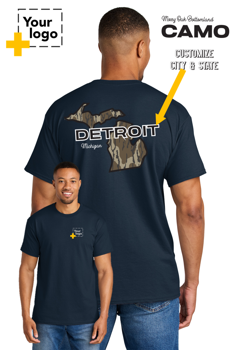 Custom Gildan® DryBlend® 50 Cotton/50 Poly T-Shirt - Bottomland Camo