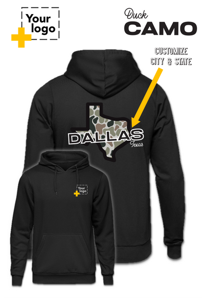 Custom Core Fleece Pullover Hooded Sweatshirt - Duck Camo