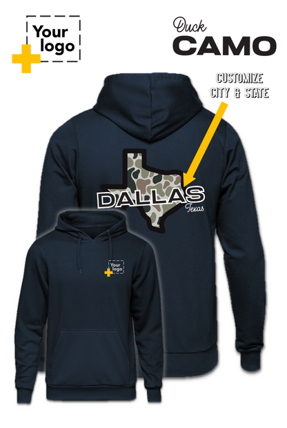 Custom Core Fleece Pullover Hooded Sweatshirt - Duck Camo