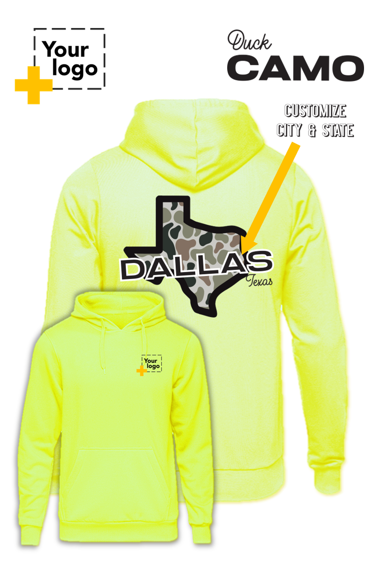 Custom Core Fleece Pullover Hooded Sweatshirt - Duck Camo