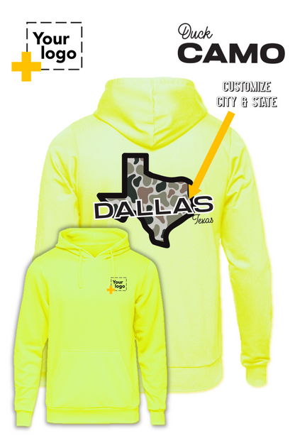 Custom Core Fleece Pullover Hooded Sweatshirt - Duck Camo