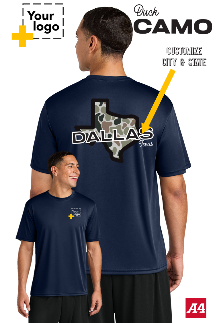 Custom A4 Cooling Performance Tee - Duck Camo