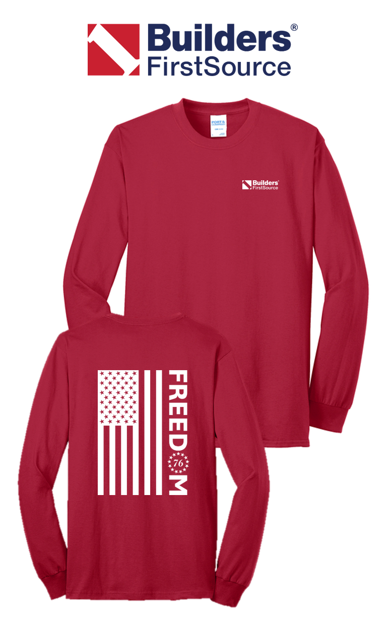America 250 Port & Co™ Long Sleeve Core Blend Tee - Freedom FULL FLAG