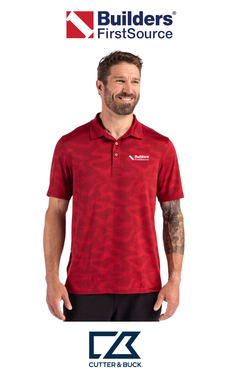 Cutter & Buck Coastline Recycled Double Peached Camo Print Mens Polo