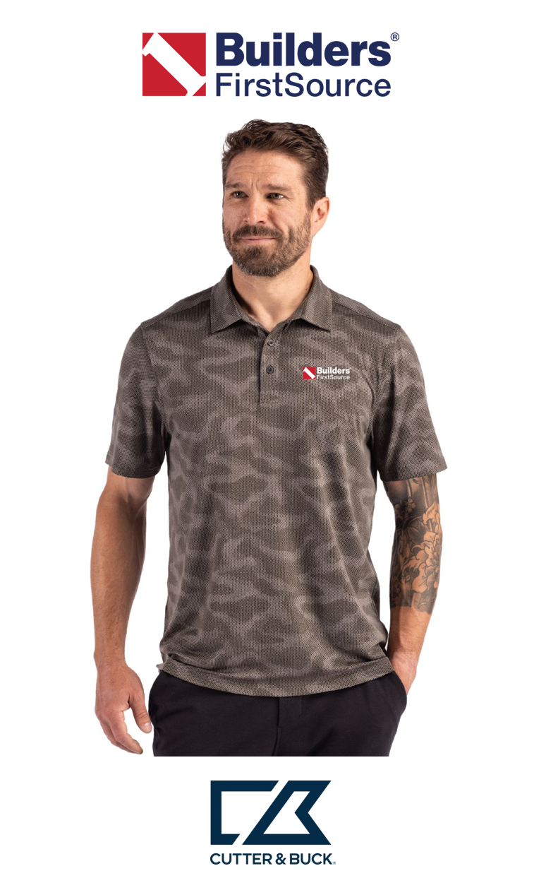 Cutter & Buck Coastline Recycled Double Peached Camo Print Mens Polo