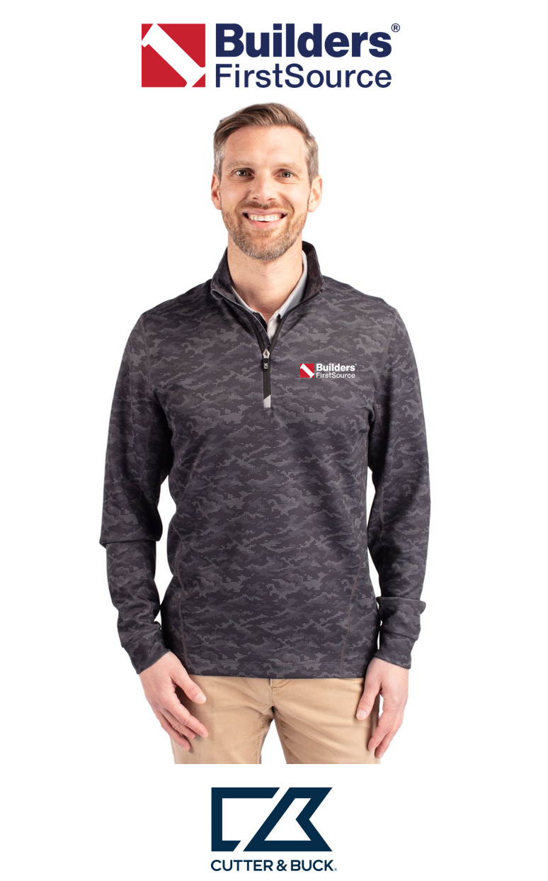 Cutter & Buck Traverse Recycled Smooth Stretch Mens Camo Quarter Zip Pullover