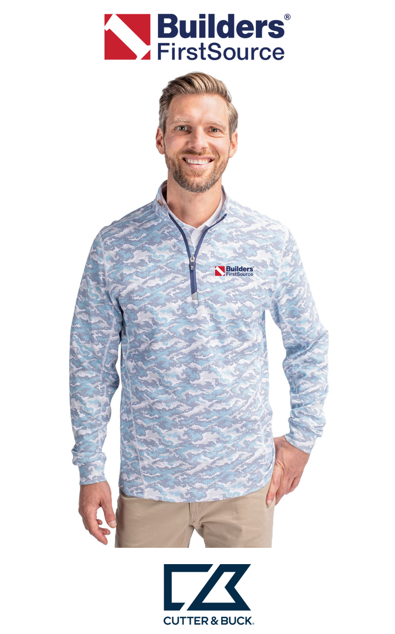 Cutter & Buck Traverse Recycled Smooth Stretch Mens Camo Quarter Zip Pullover