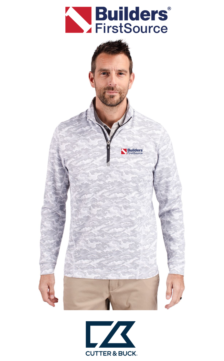 Cutter & Buck Traverse Recycled Smooth Stretch Mens Camo Quarter Zip Pullover