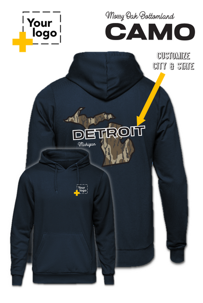 Custom Core Fleece Pullover Hooded Sweatshirt - Bottomland Camo