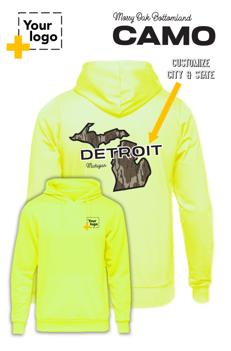 Custom Core Fleece Pullover Hooded Sweatshirt - Bottomland Camo