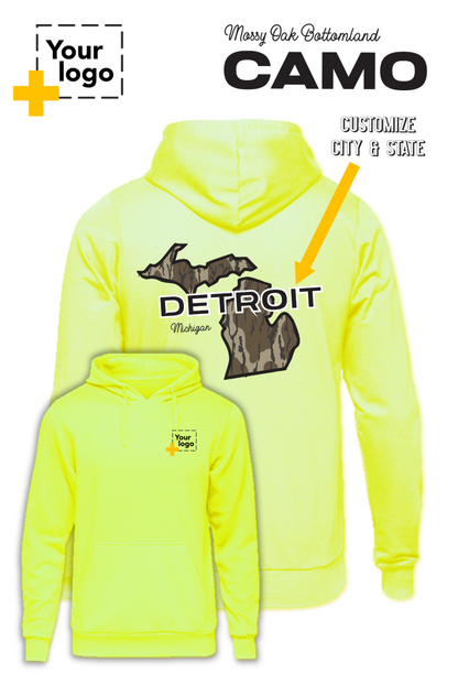 Custom Core Fleece Pullover Hooded Sweatshirt - Bottomland Camo