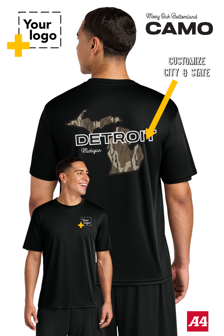 Custom A4 Cooling Performance Tee - Bottomland Camo