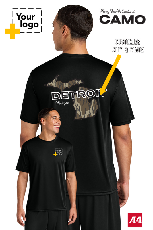 Custom A4 Cooling Performance Tee - Bottomland Camo