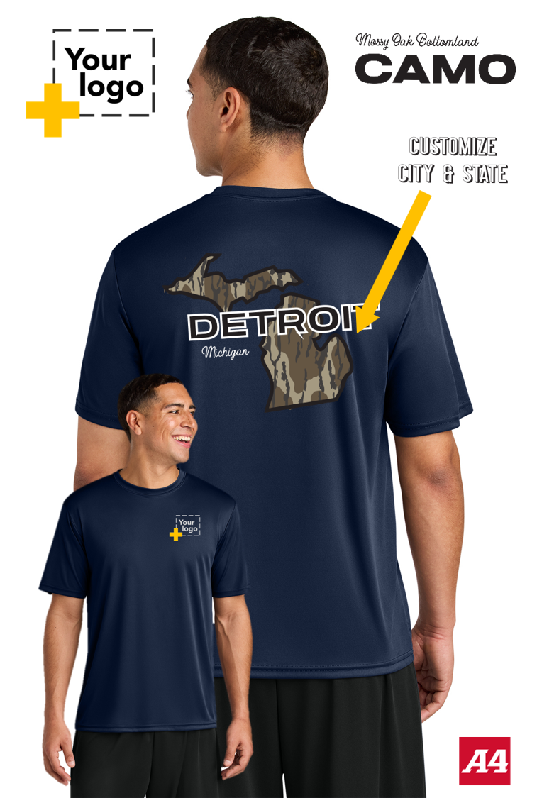 Custom A4 Cooling Performance Tee - Bottomland Camo