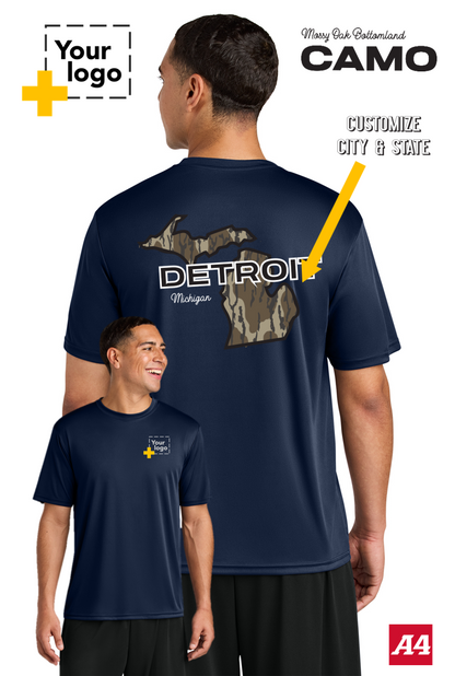 Custom A4 Cooling Performance Tee - Bottomland Camo