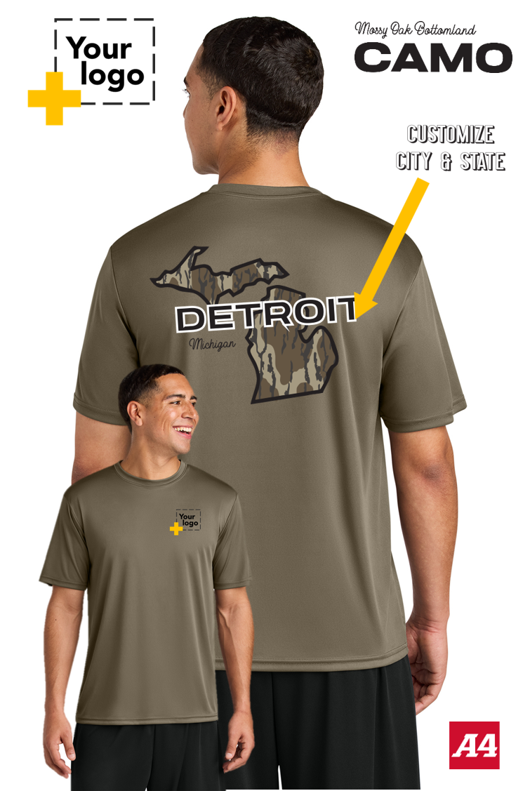 Custom A4 Cooling Performance Tee - Bottomland Camo