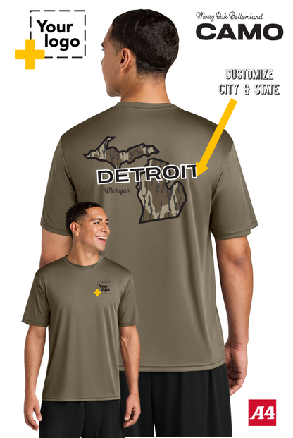 Custom A4 Cooling Performance Tee - Bottomland Camo