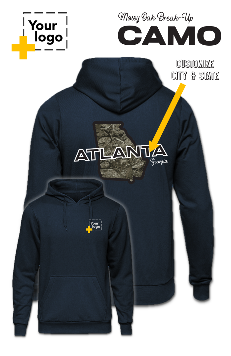 Custom Core Fleece Pullover Hooded Sweatshirt - Break-Up Camo