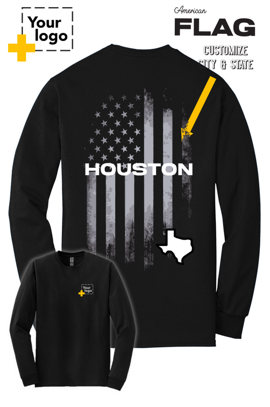 Custom Gildan® DryBlend® 50 Cotton/50 Poly Long Sleeve T-Shirt - FLAG