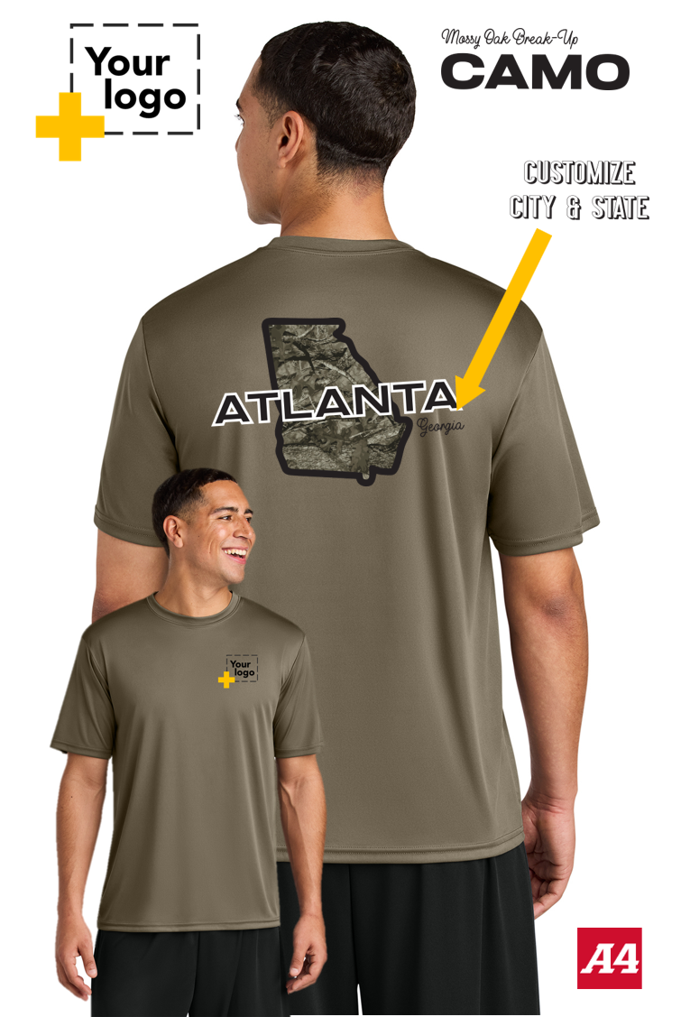 Custom A4 Cooling Performance Tee - Break-Up Camo