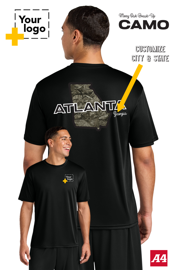 Custom A4 Cooling Performance Tee - Break-Up Camo