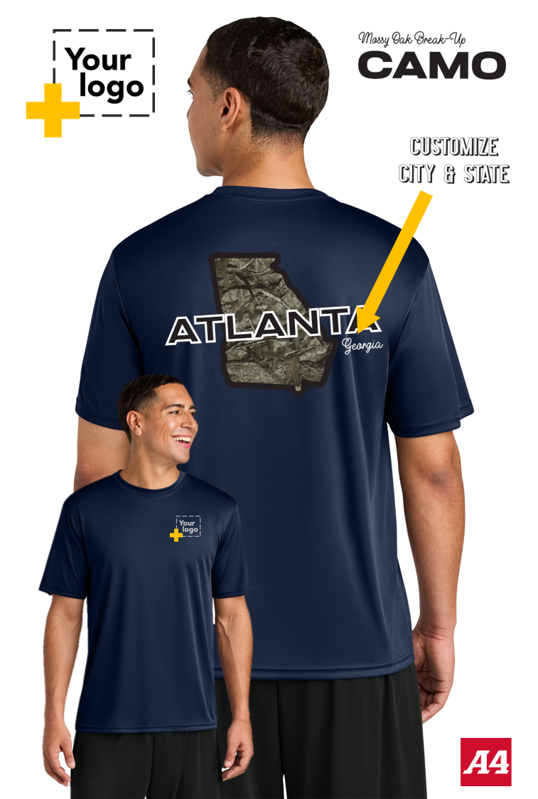 Custom A4 Cooling Performance Tee - Break-Up Camo