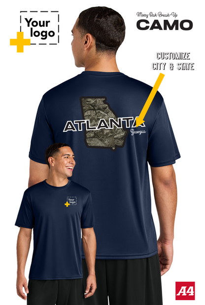 Custom A4 Cooling Performance Tee - Break-Up Camo