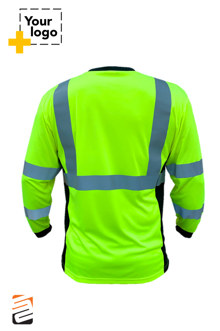 Cooling Performance Long Sleeve Class 3 - Type-R  - Safety Shirt - Safety Green