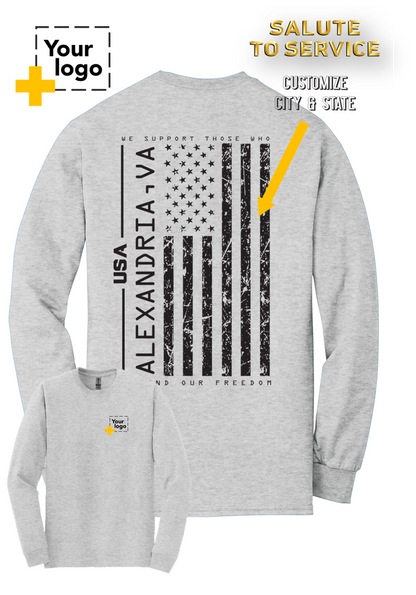 Custom Gildan® DryBlend® 50 Cotton/50 Poly Long Sleeve T-Shirt - Salute To Service