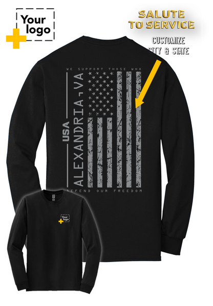 Custom Gildan® DryBlend® 50 Cotton/50 Poly Long Sleeve T-Shirt - Salute To Service