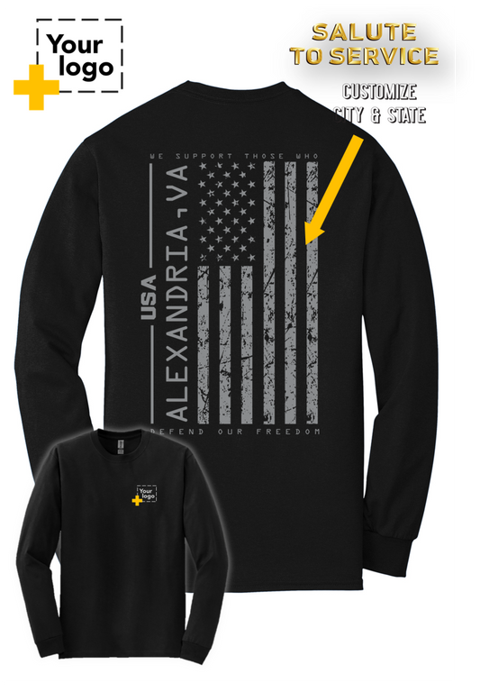 Custom Gildan® DryBlend® 50 Cotton/50 Poly Long Sleeve T-Shirt - Salute To Service