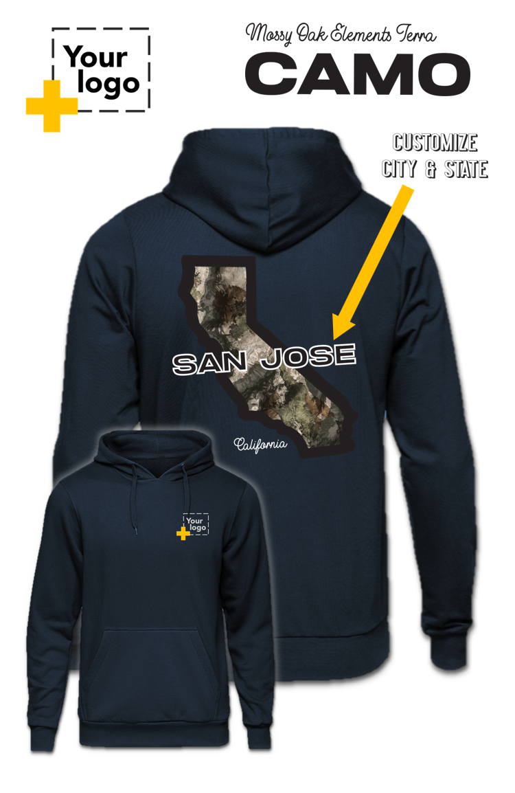Custom Core Fleece Pullover Hooded Sweatshirt - Terra Camo