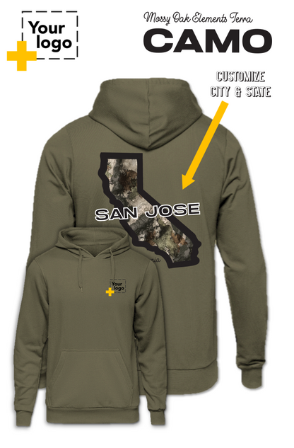 Custom Core Fleece Pullover Hooded Sweatshirt - Terra Camo