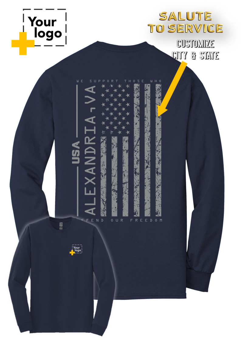 Custom Gildan® DryBlend® 50 Cotton/50 Poly Long Sleeve T-Shirt - Salute To Service