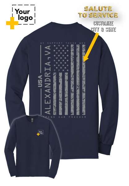Custom Gildan® DryBlend® 50 Cotton/50 Poly Long Sleeve T-Shirt - Salute To Service
