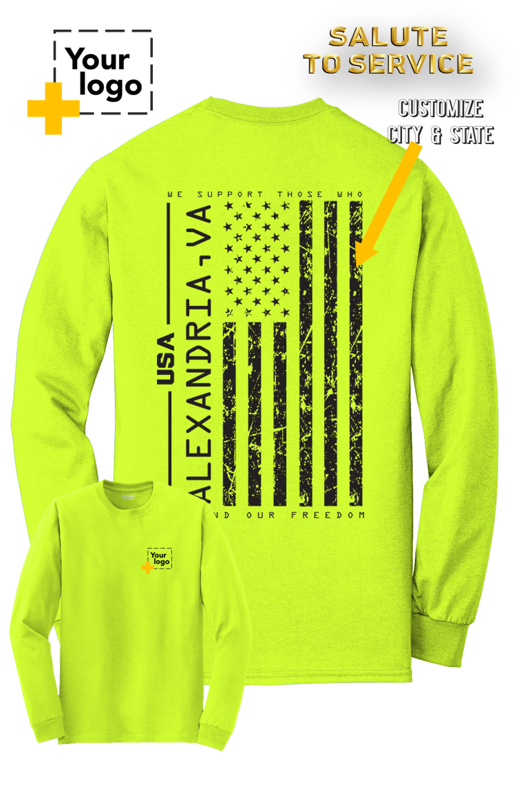 Custom Gildan® DryBlend® 50 Cotton/50 Poly Long Sleeve T-Shirt - Salute To Service