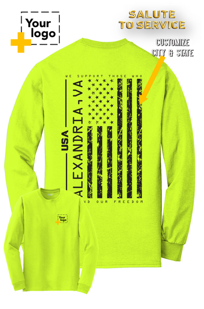 Custom Gildan® DryBlend® 50 Cotton/50 Poly Long Sleeve T-Shirt - Salute To Service