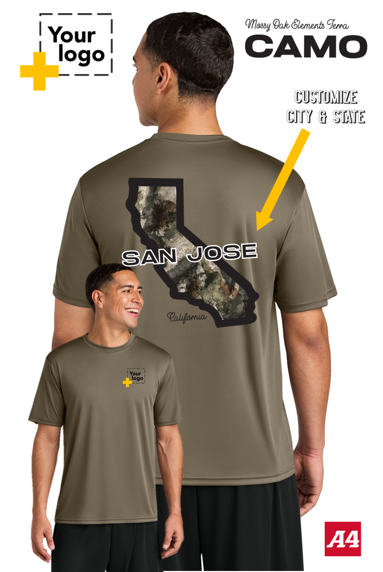 Custom A4 Cooling Performance Tee - Terra Camo
