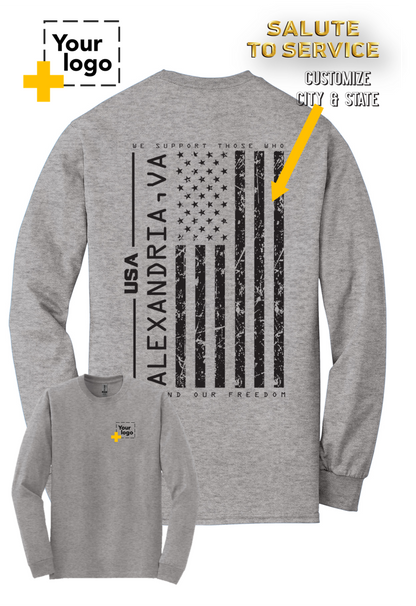 Custom Gildan® DryBlend® 50 Cotton/50 Poly Long Sleeve T-Shirt - Salute To Service