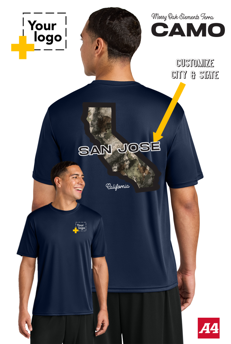 Custom A4 Cooling Performance Tee - Terra Camo
